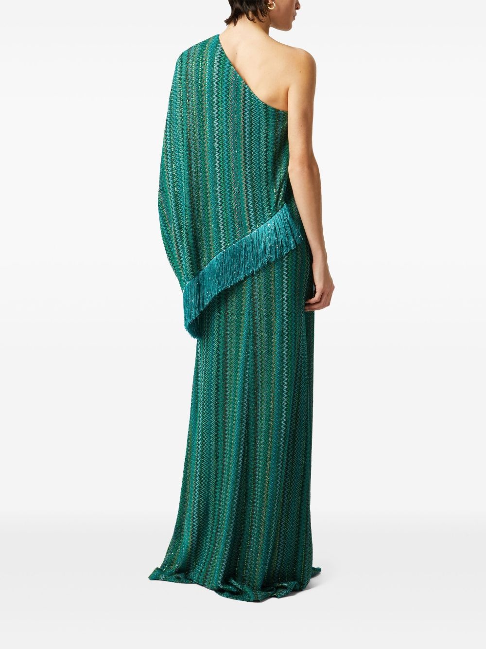 zigzag one-shoulder dress - 3