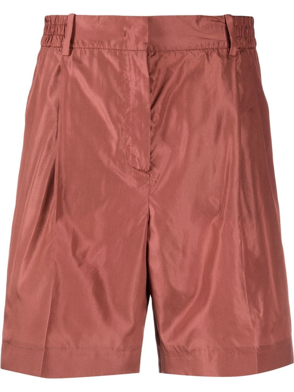 high-waisted silk shorts - 1