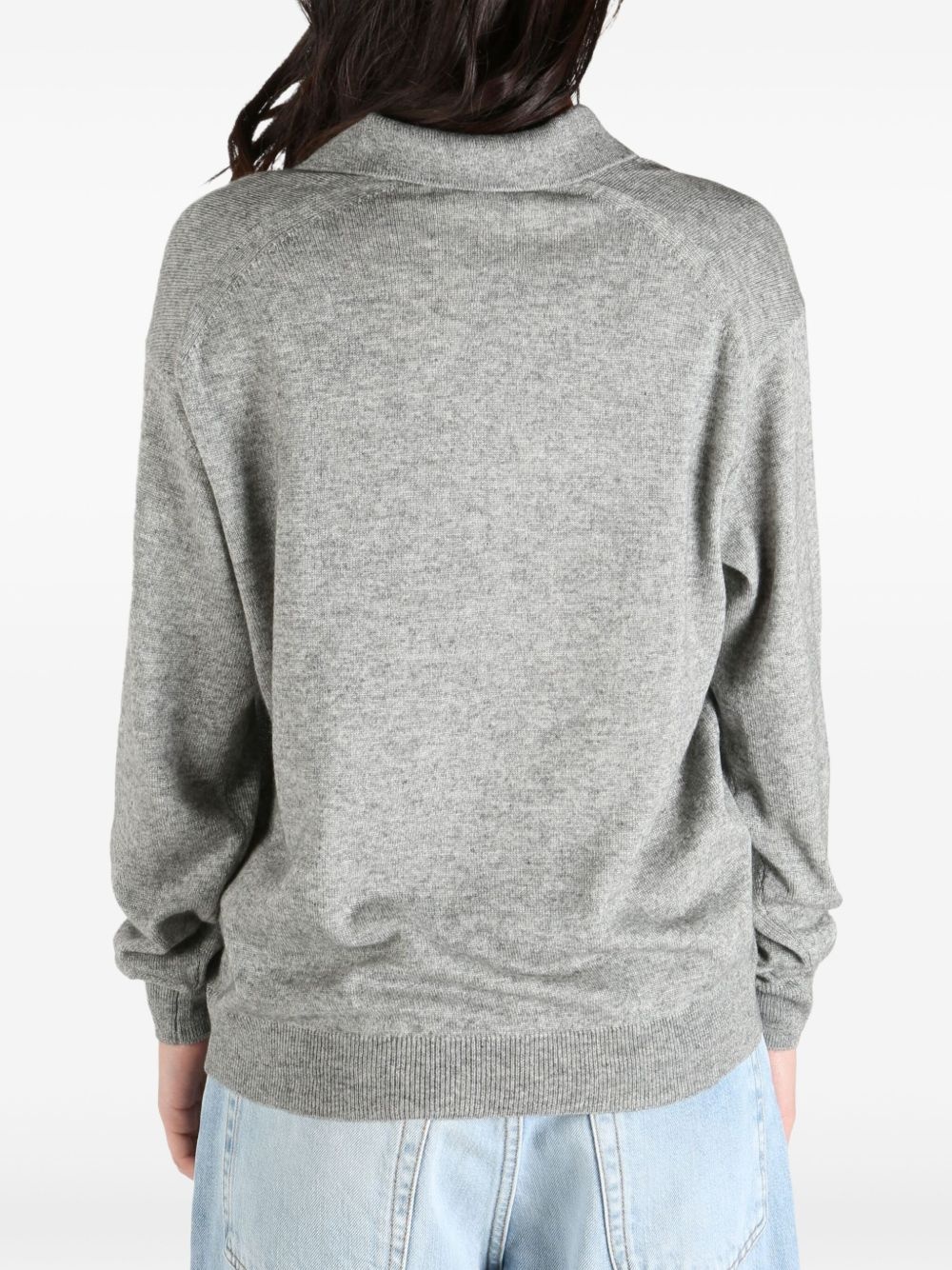 fine-knit polo-collar sweater - 4