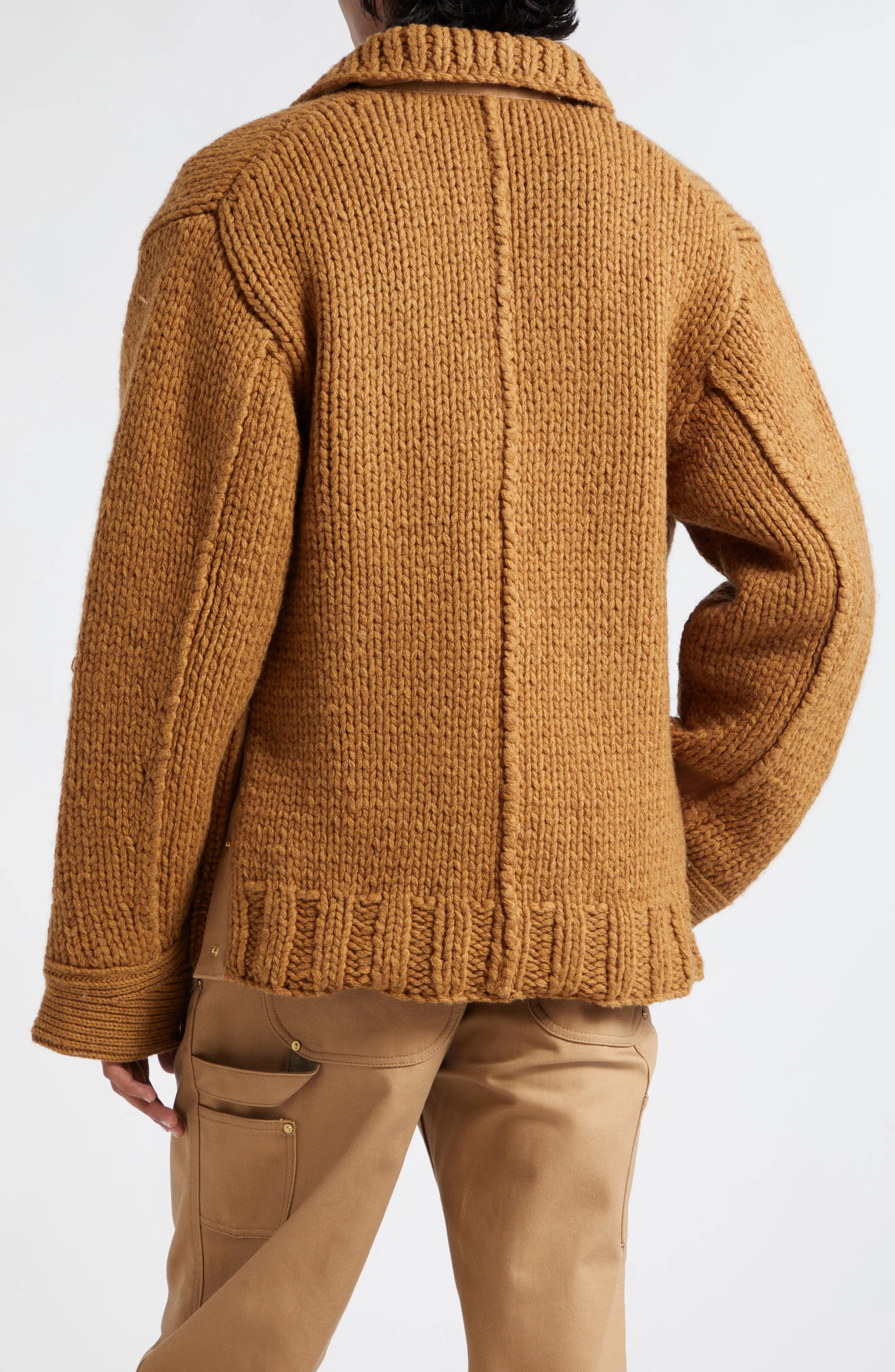 Carhartt WIP Logo Patch Wool Blend Knit Jacket - 3