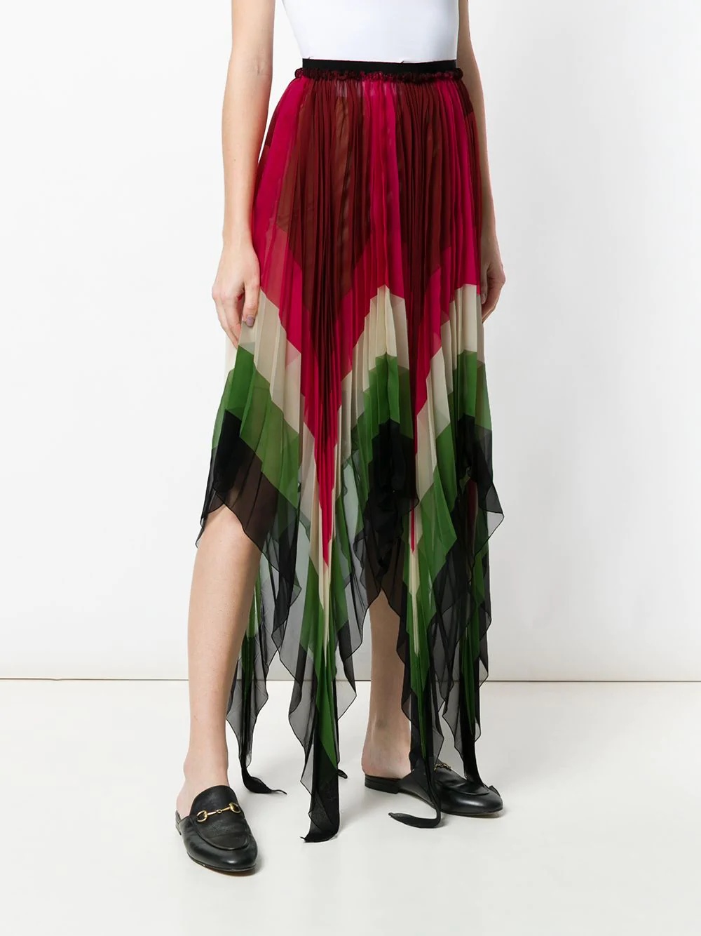 jagged micro pleated skirt - 3