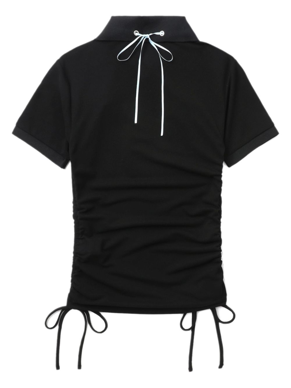 lace-detailing polo top - 6