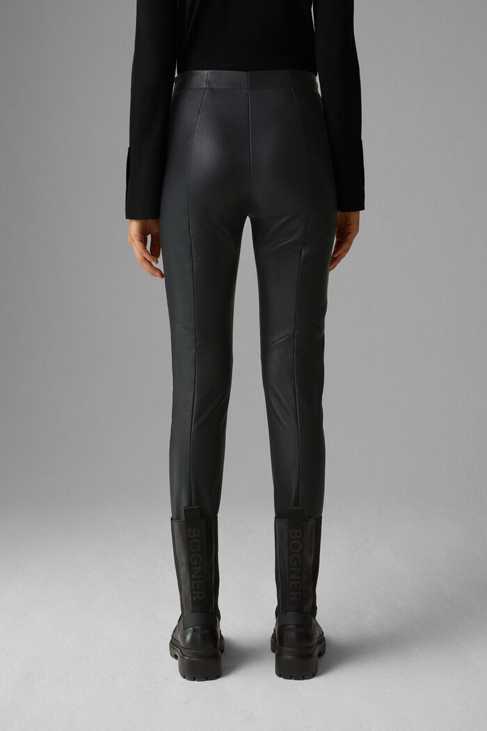 Jumi Leather stirrup pants in Black - 3