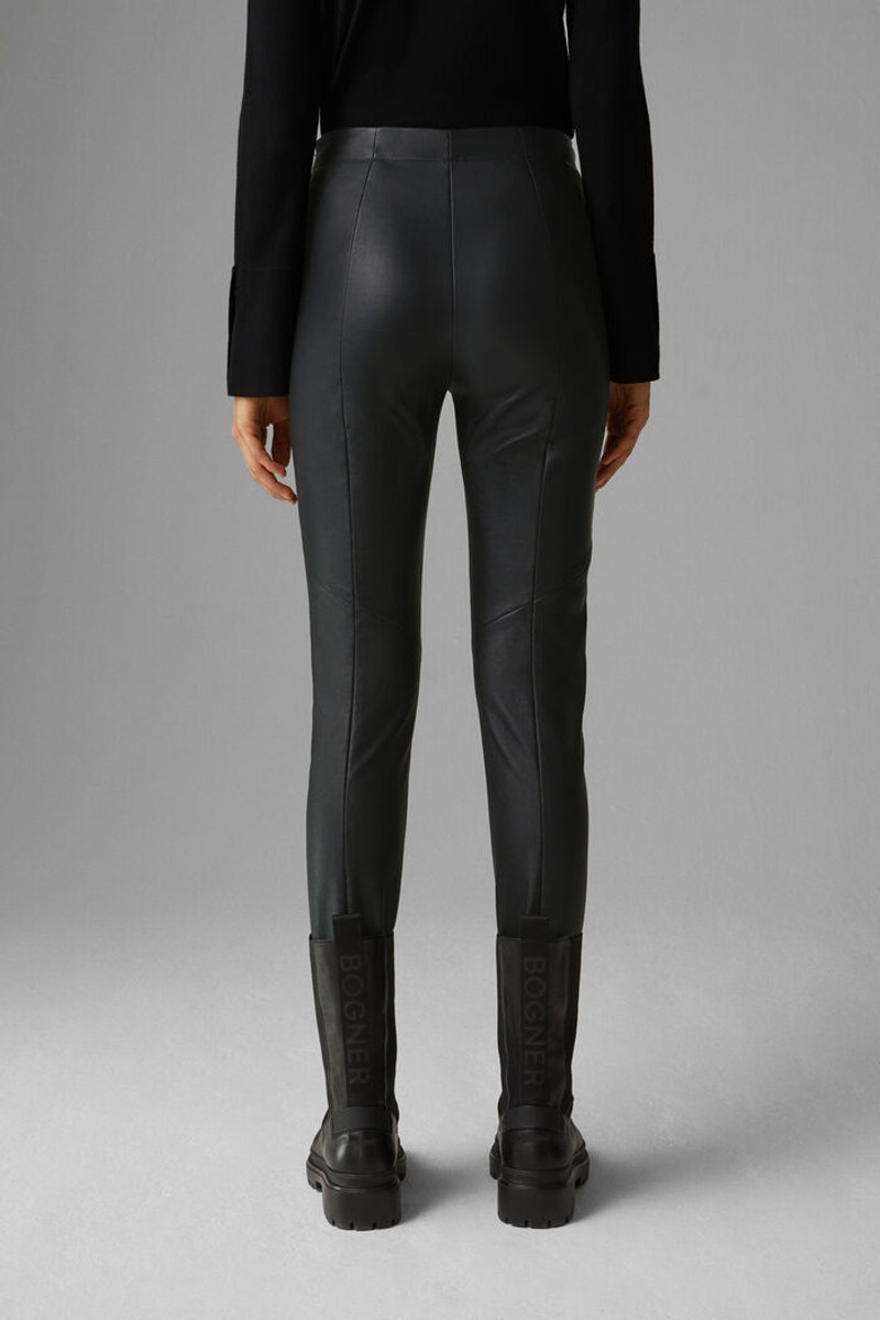 Jumi Leather stirrup pants in Black 3