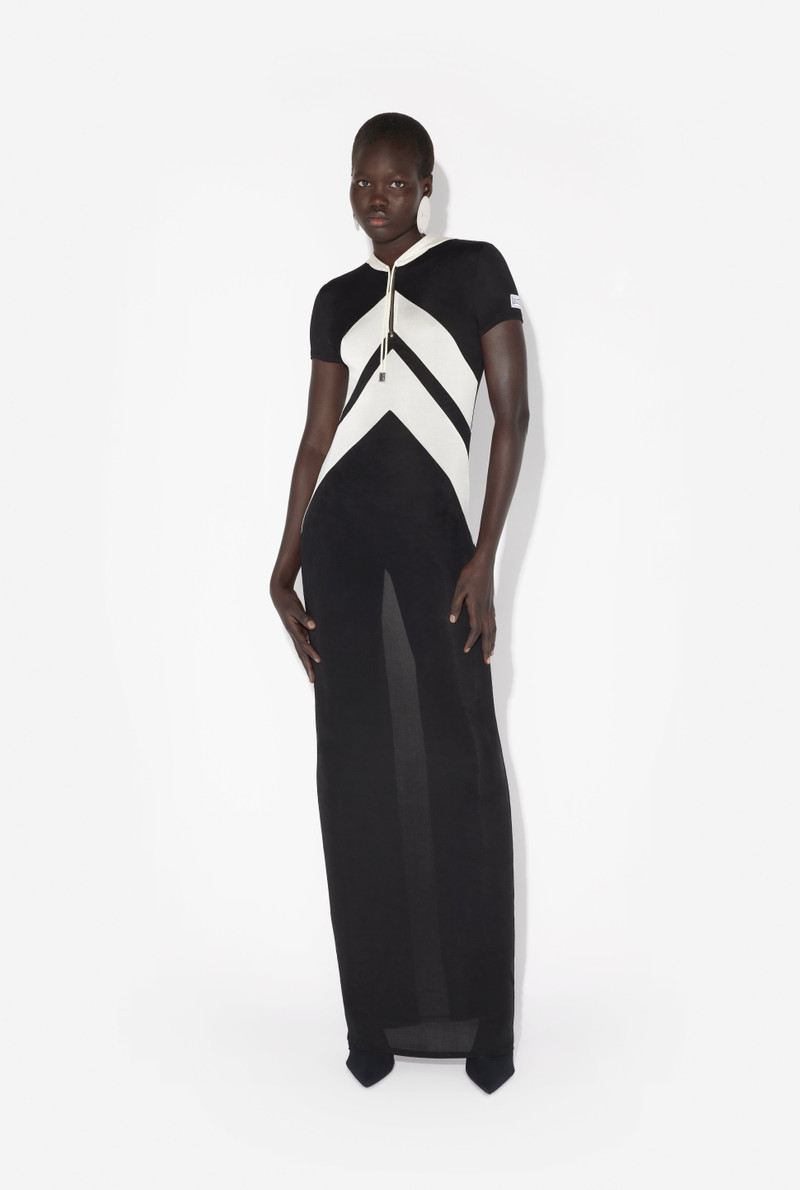 THE LONG BLACK DRESS WITH CHEVRONS 1