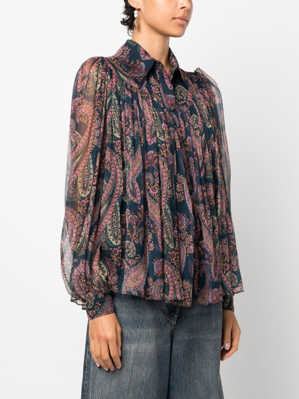 paisley-print silk shirt - 3