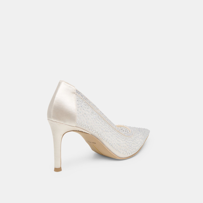 KASHE CRYSTAL HEELS WHITE MESH 3