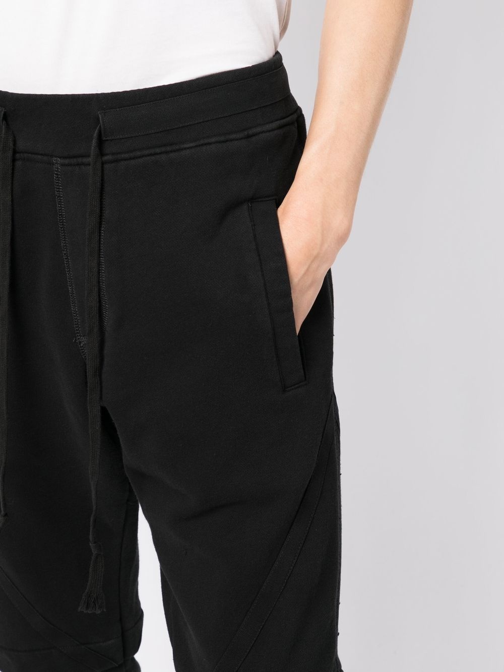 drawstring cotton track pants - 5