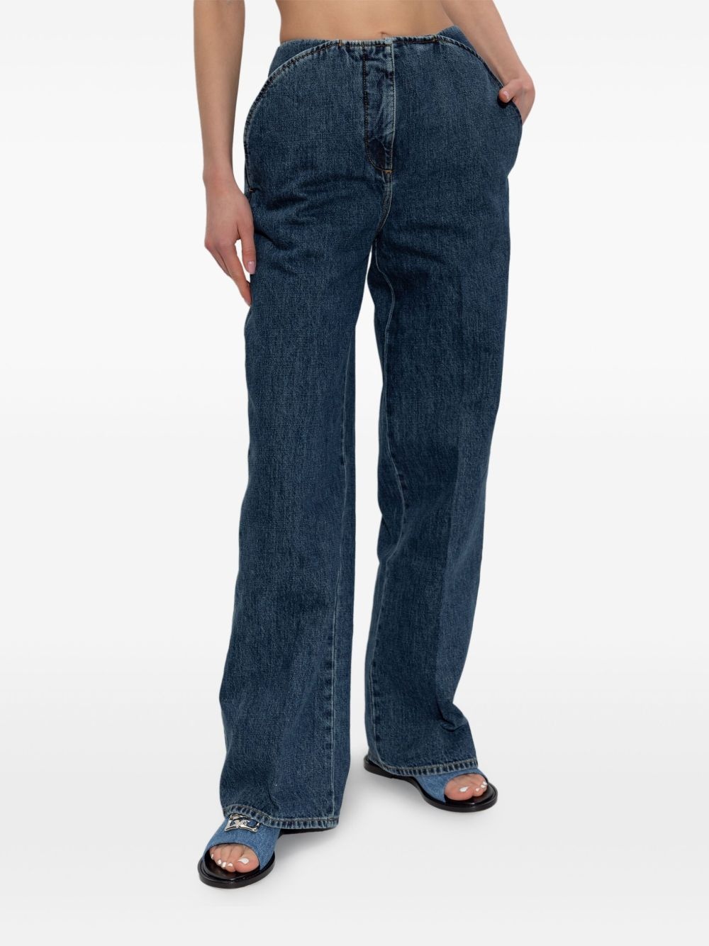 4G-embroidered straight-leg jeans - 3
