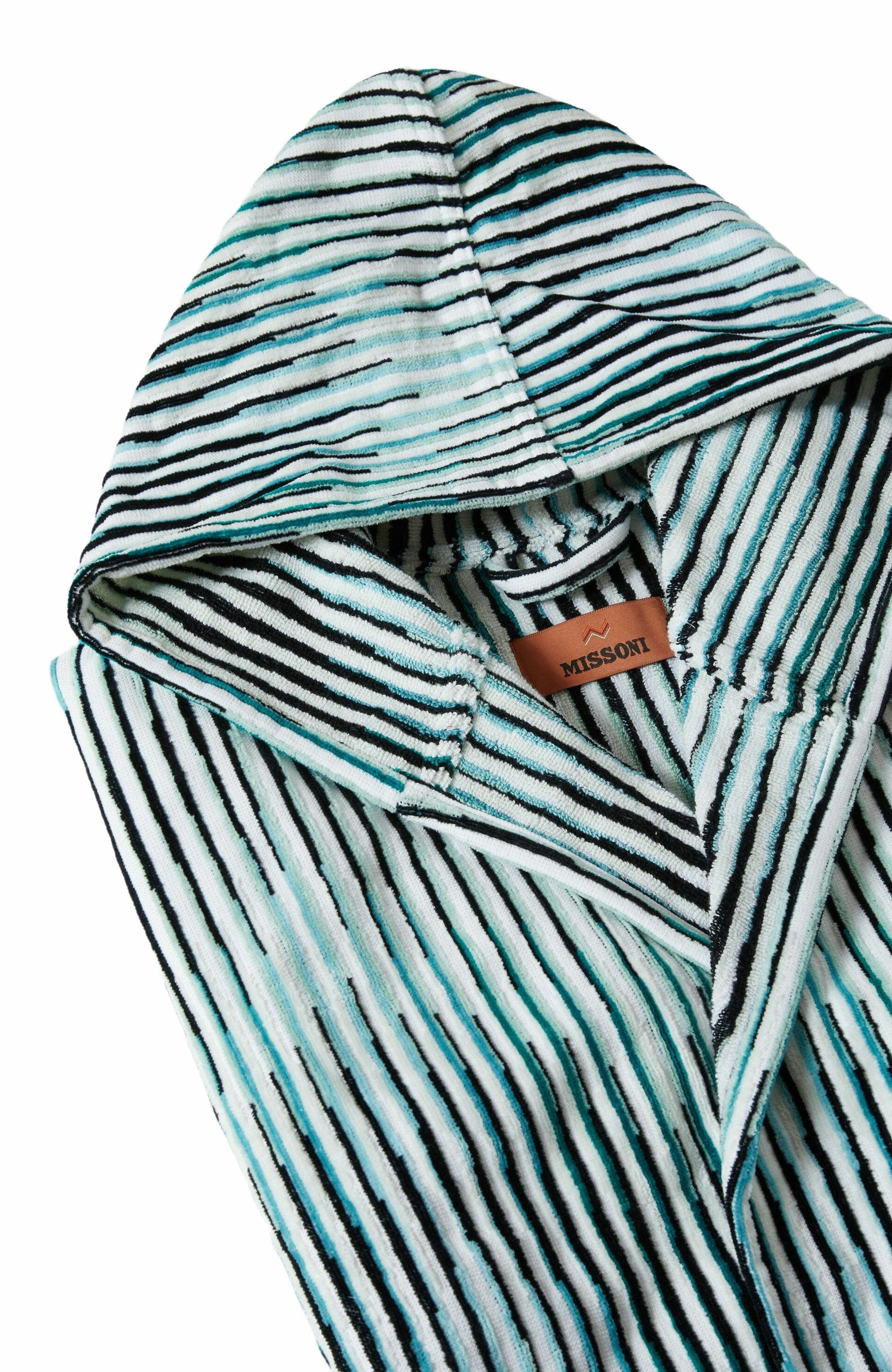 Missoni Home Arpeggio Bathrobe In Slub Cotton Terry in Turquoise at Nordstrom - 3
