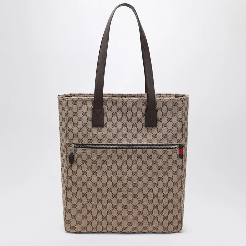 Gucci Large Gg Beige Fabric Shopping Bag Men - 1