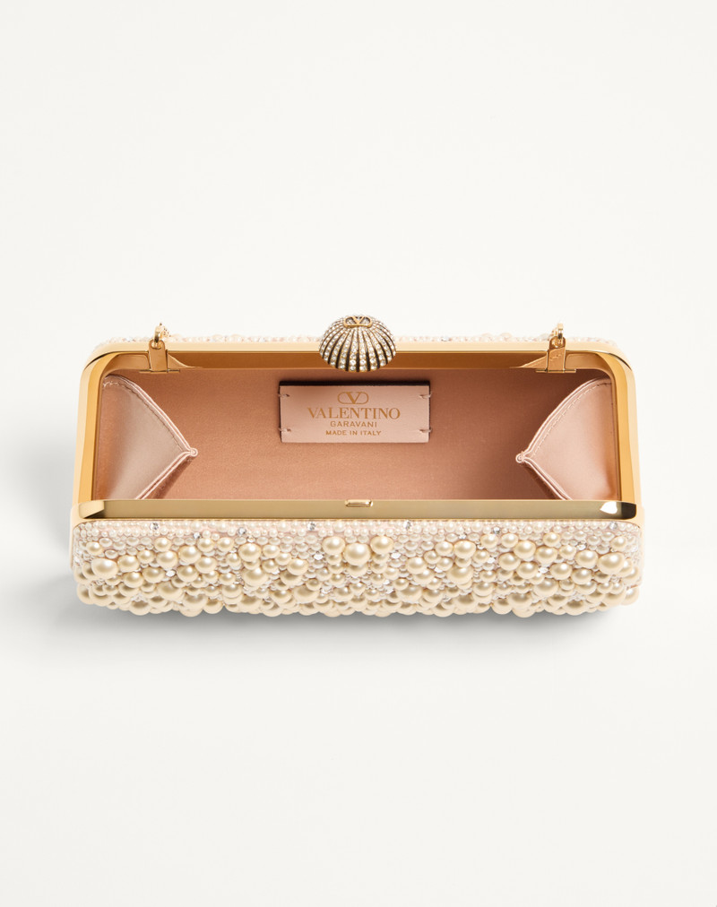 Valentino VALENTINO GARAVANI CARRY SECRETS MINAUDIERE WITH PEARLS AND RHINESTONES outlook