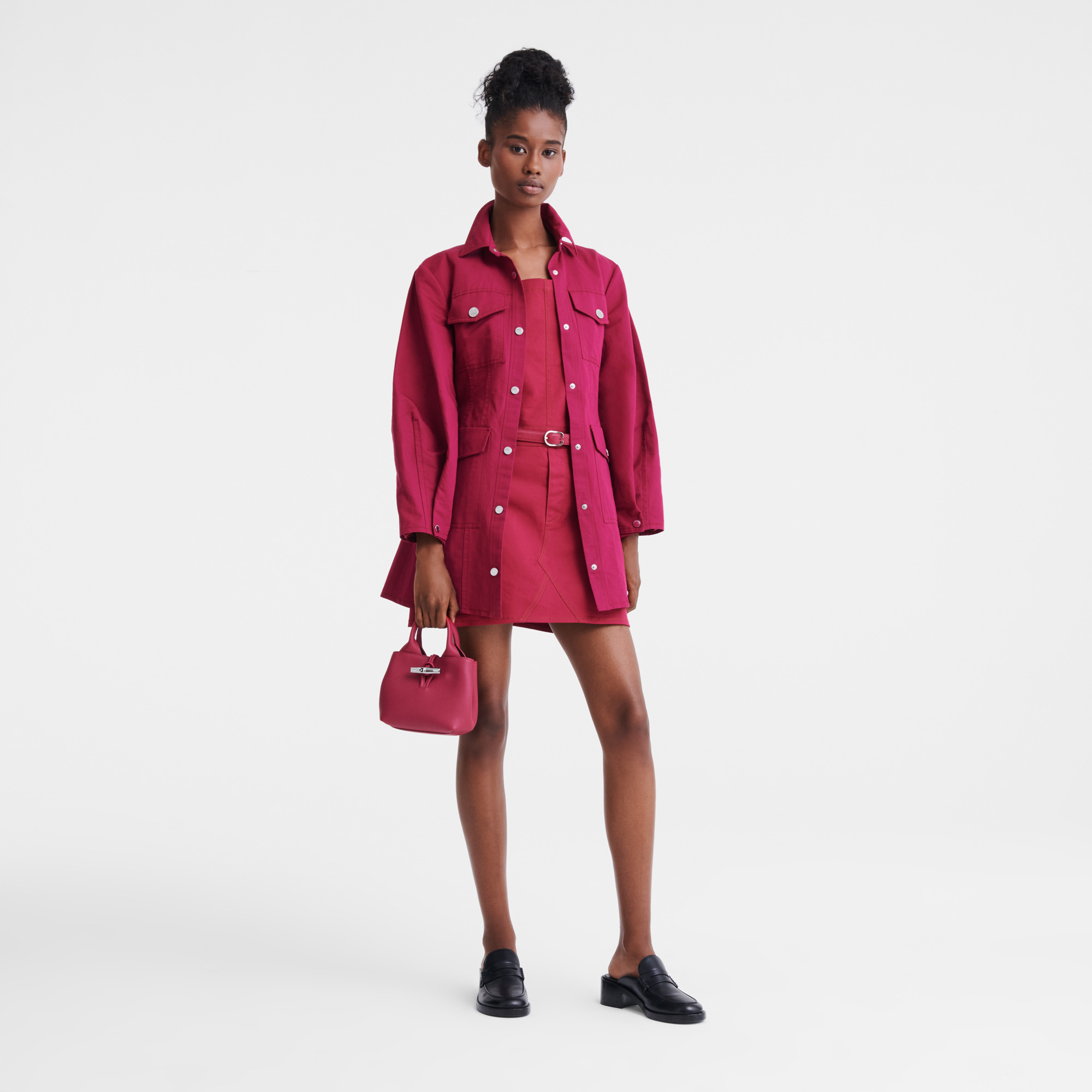 Le Roseau XS Handbag Beetroot - Leather - 2