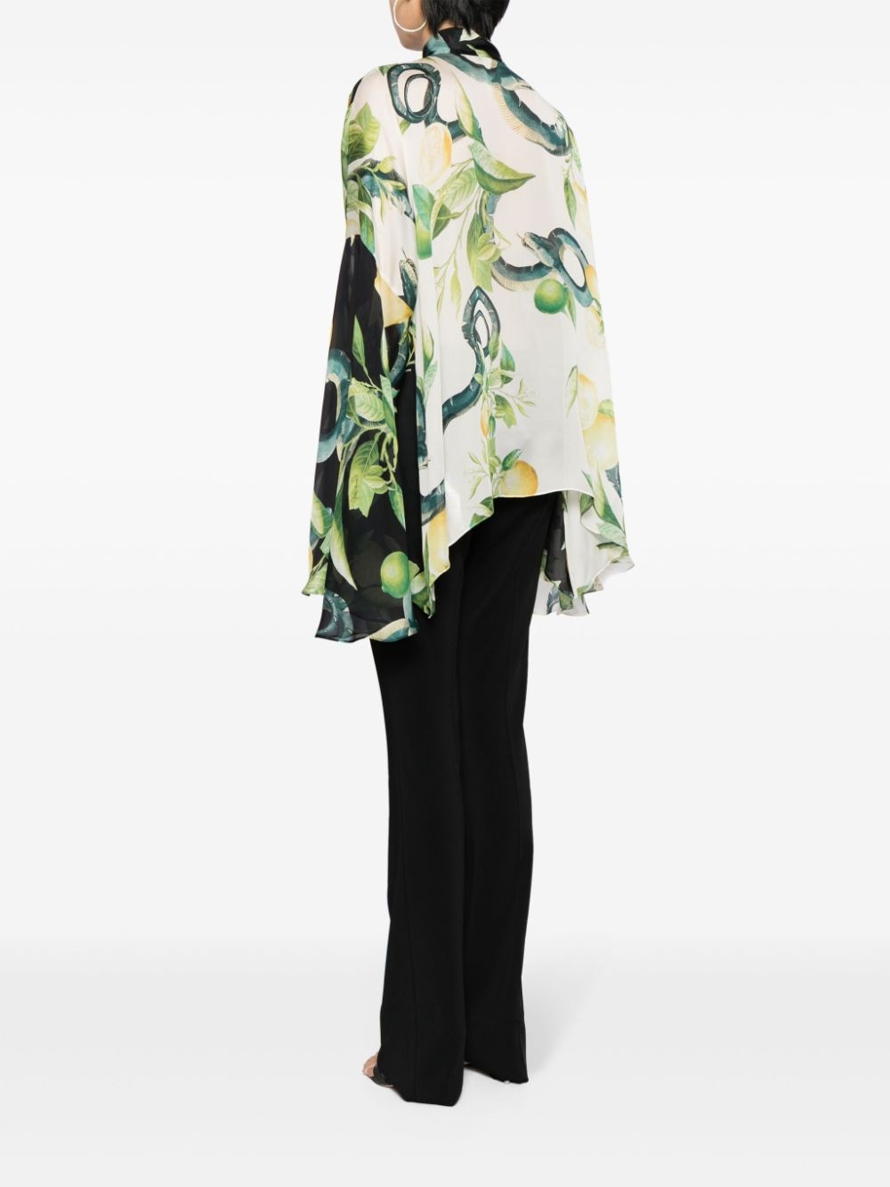 graphic-print silk shirt - 4