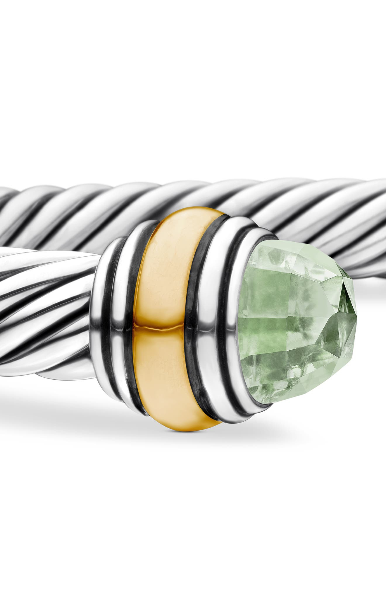 David Yurman Classic Cable Bracelet in Sterling Silver with 14K Yellow Gold & Semiprecious Stone, 5m - 4