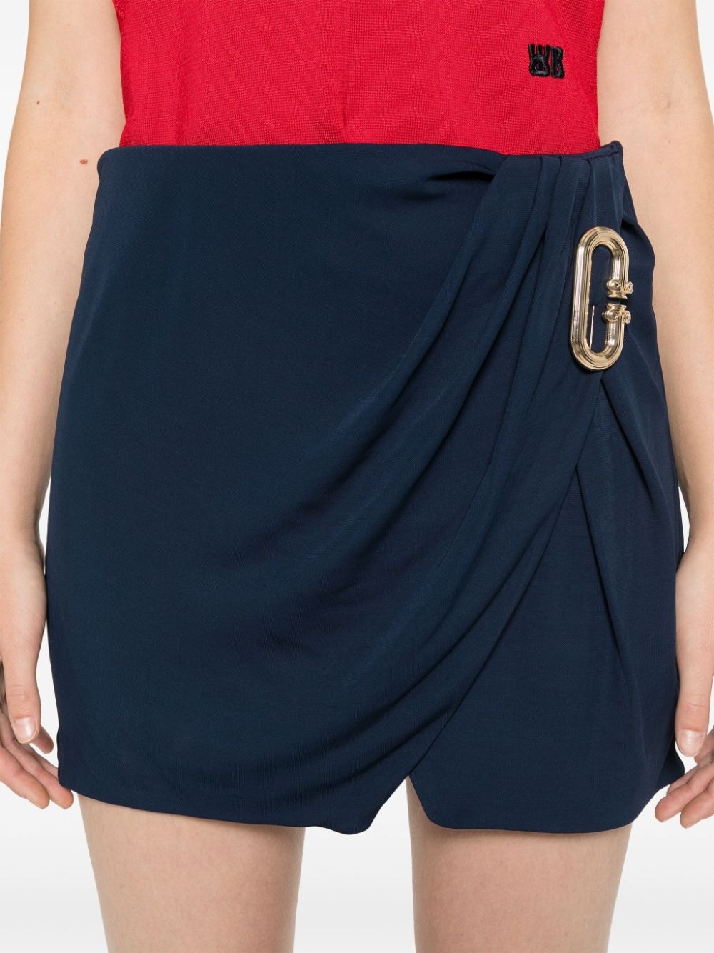 draped mini skirt - 5