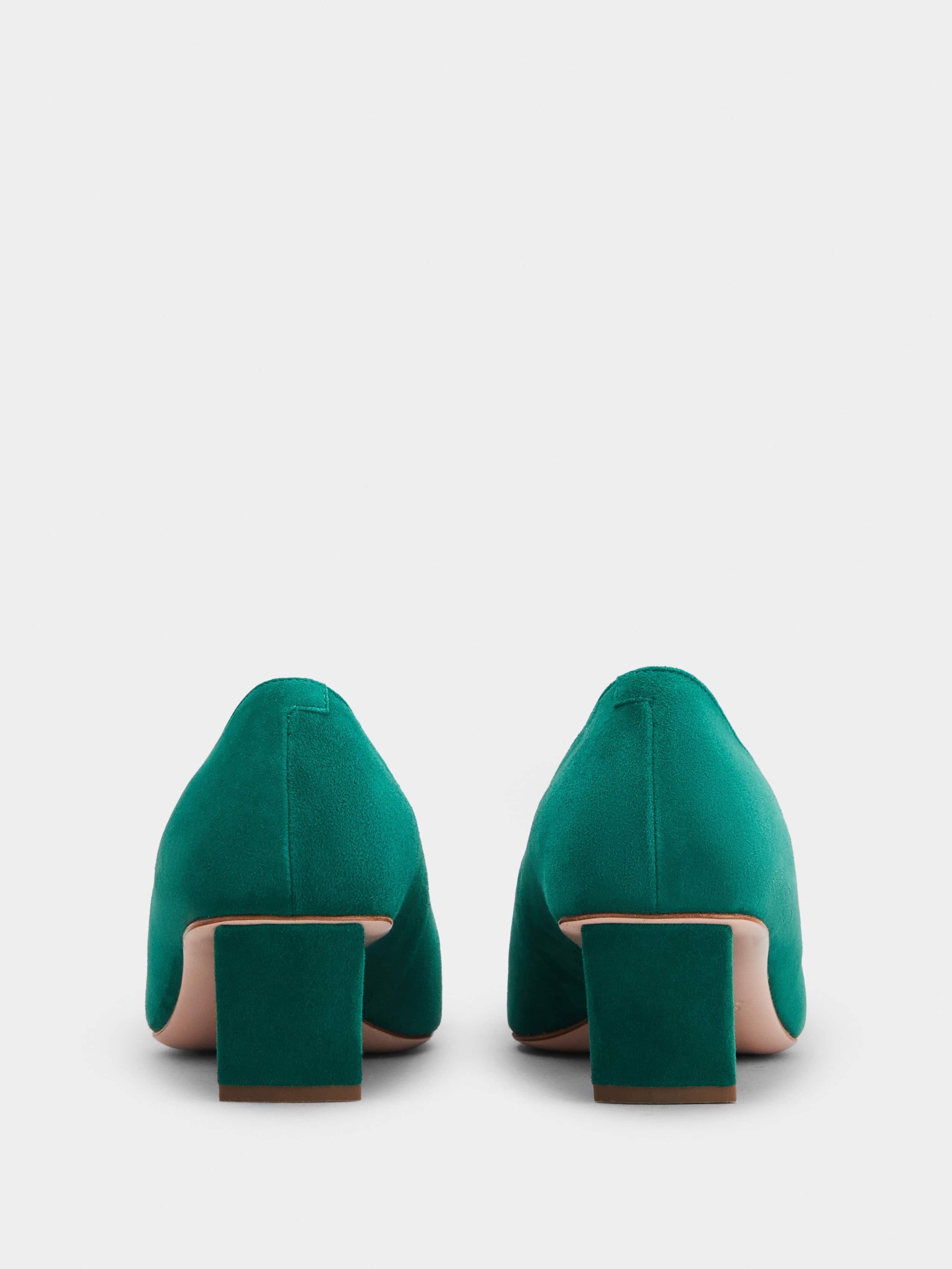 Belle Vivier Stone Buckle Pumps in Suede - 5