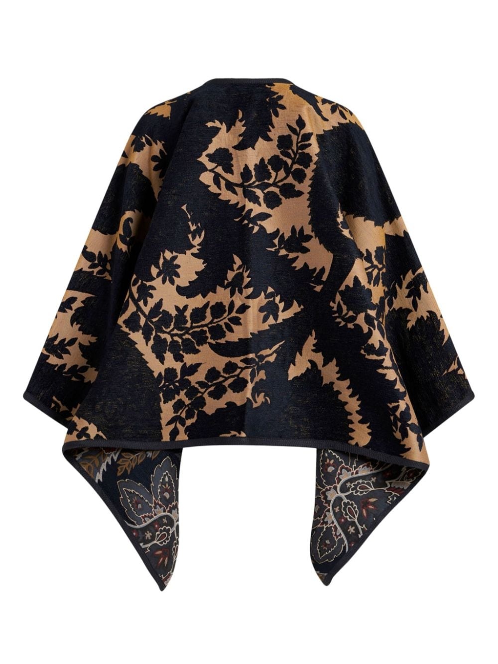 paisley-print reversible cape - 5