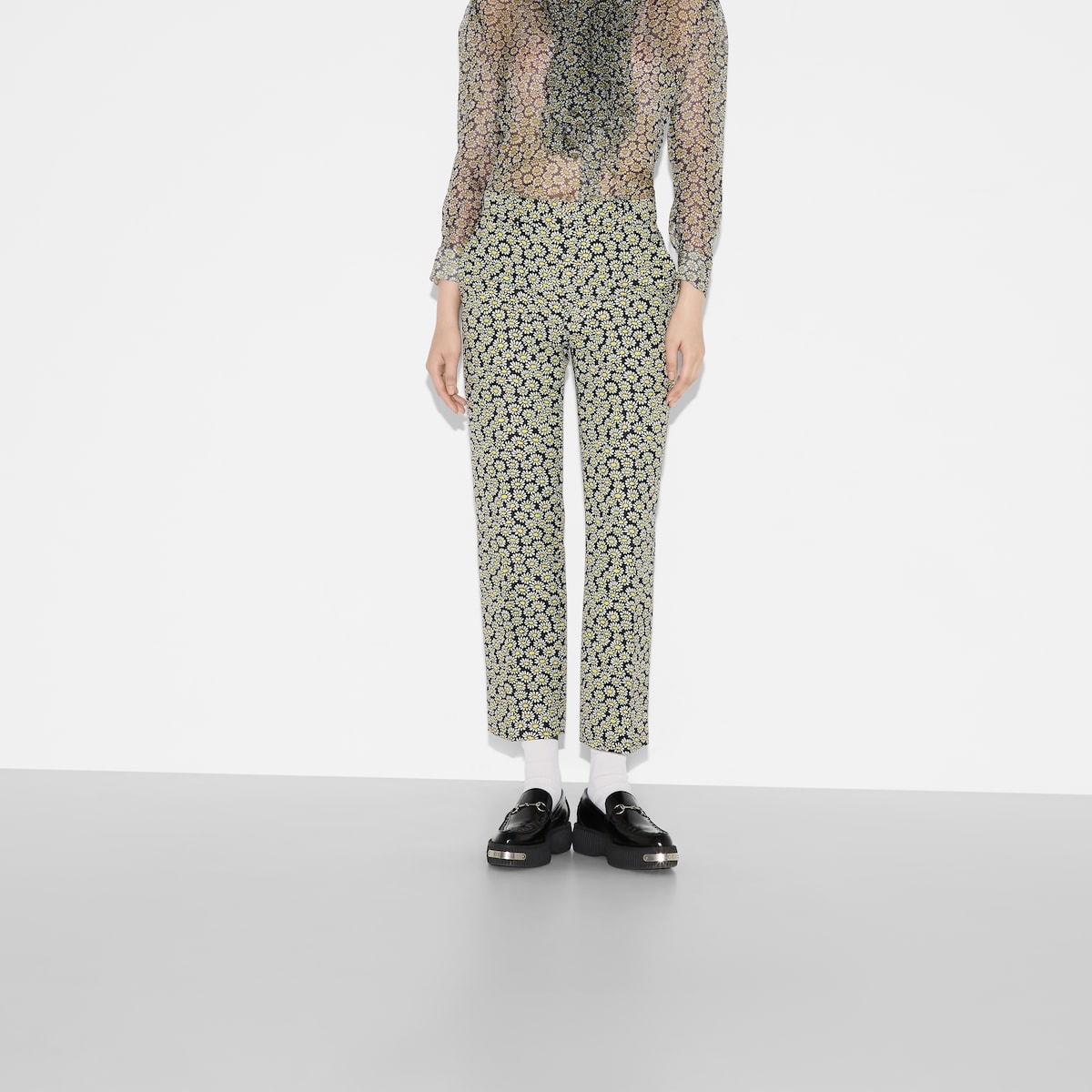 Floral crêpe jacquard pant - 3