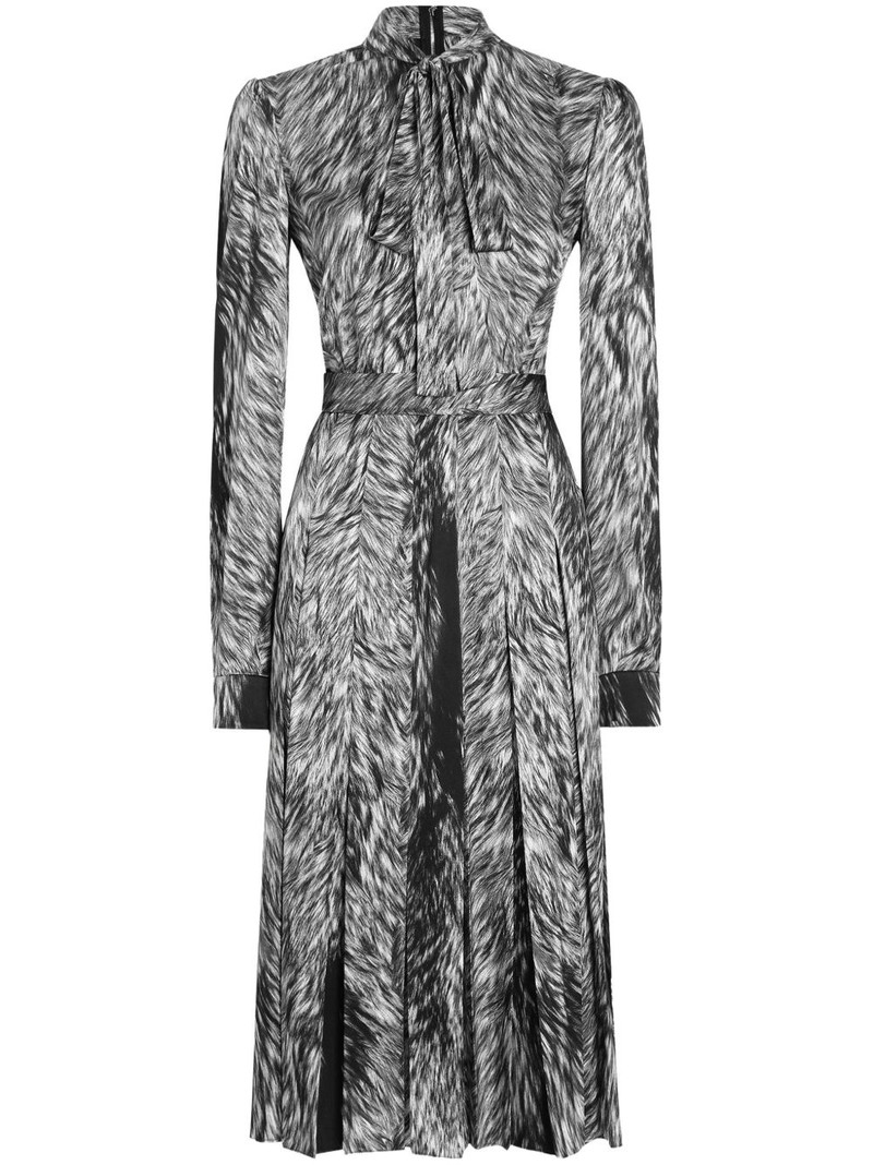 fur-print midi dress 1