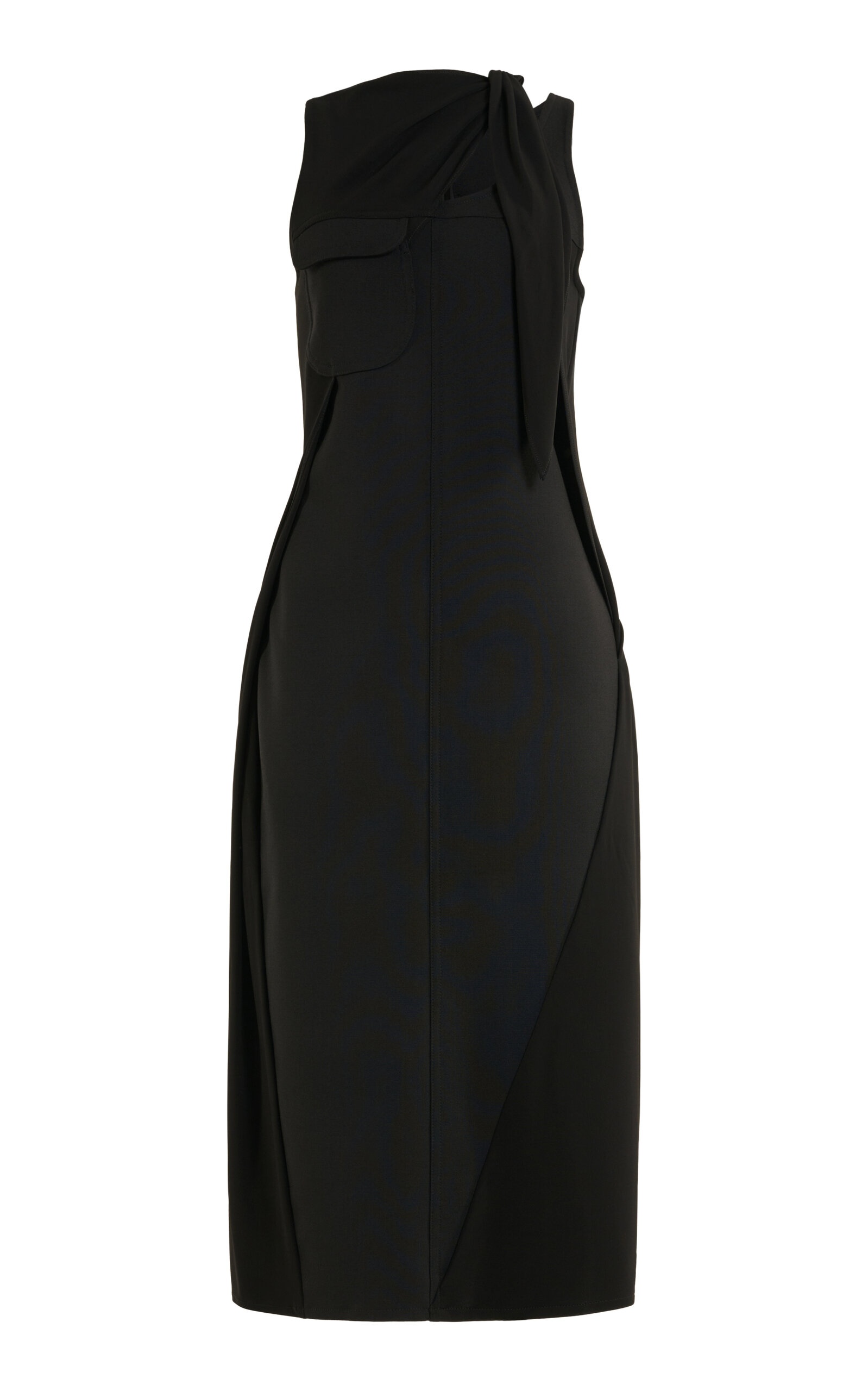 Knot Tailored Wool Maxi Dress black - 1