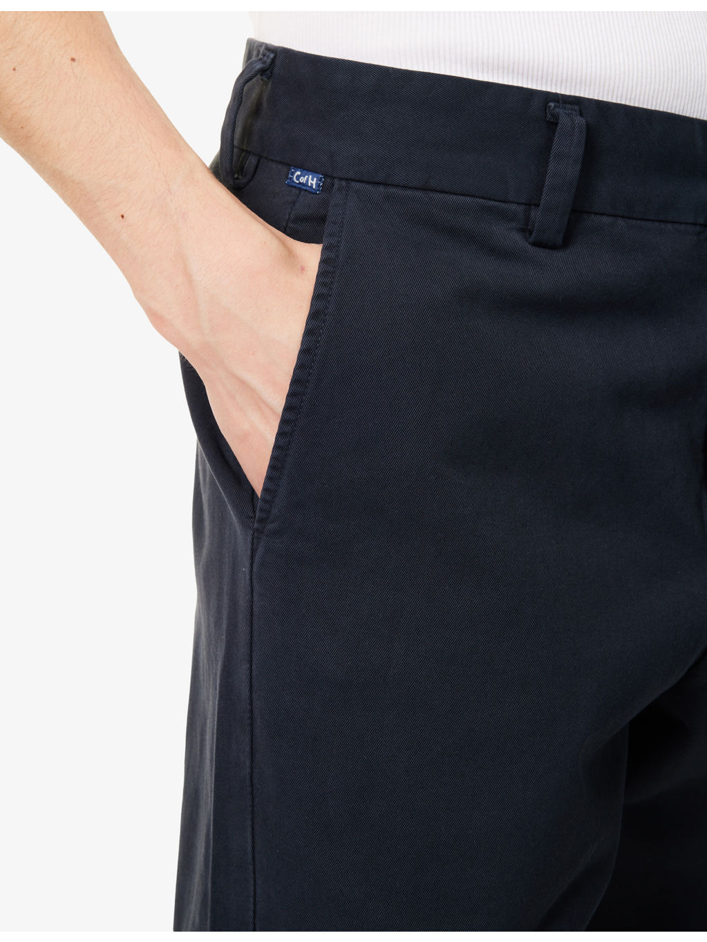 Flat Front Chino Tapered-Leg Cotton Trousers - 5