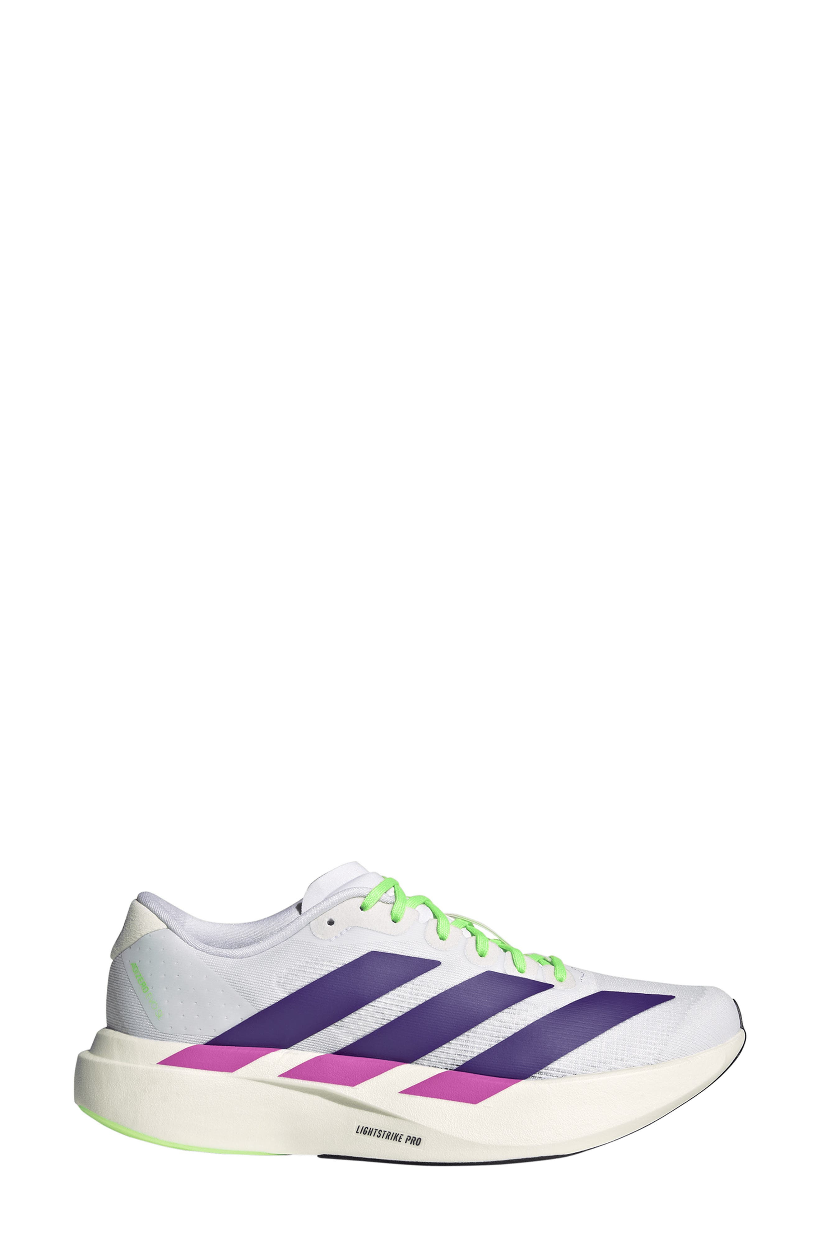 adidas Adizero Evo SL Running Shoe in White/Purple/Purple at Nordstrom - 3