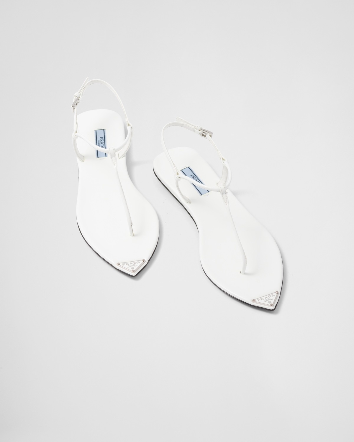 Brushed leather thong sandals - 4