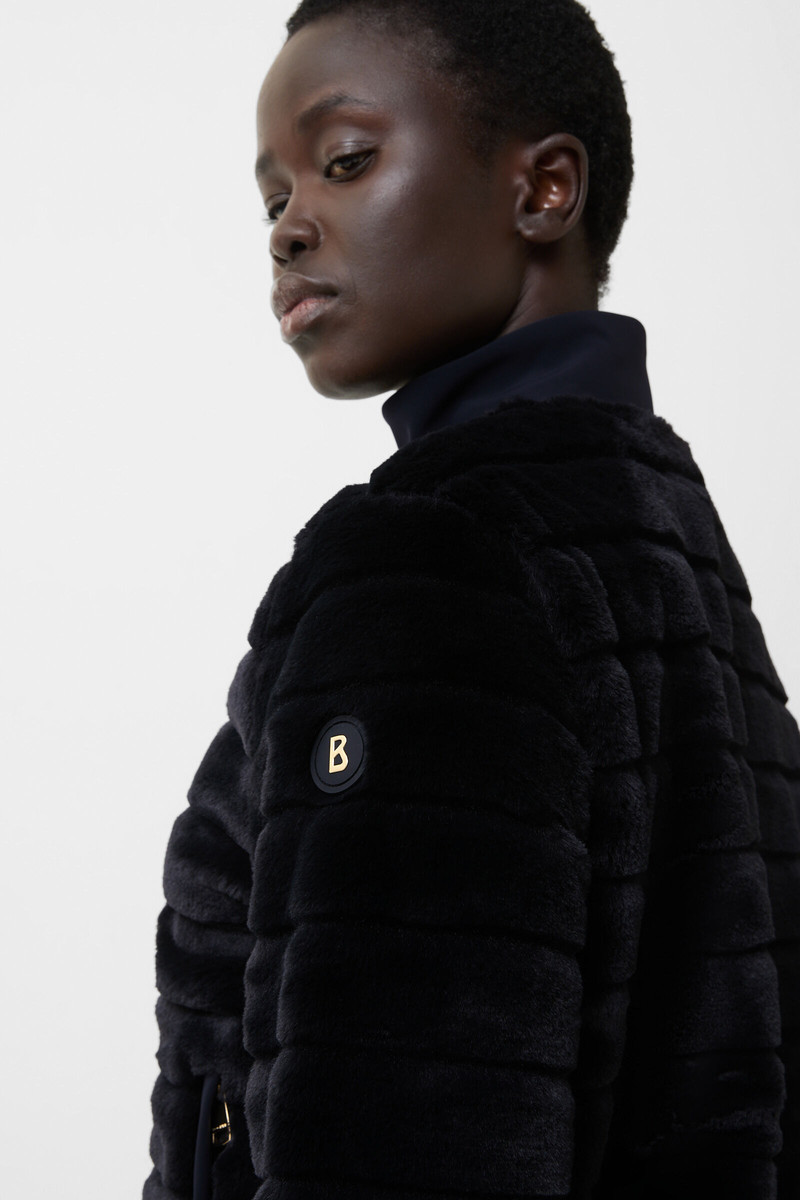 Katniss faux fur jacket in Black 7
