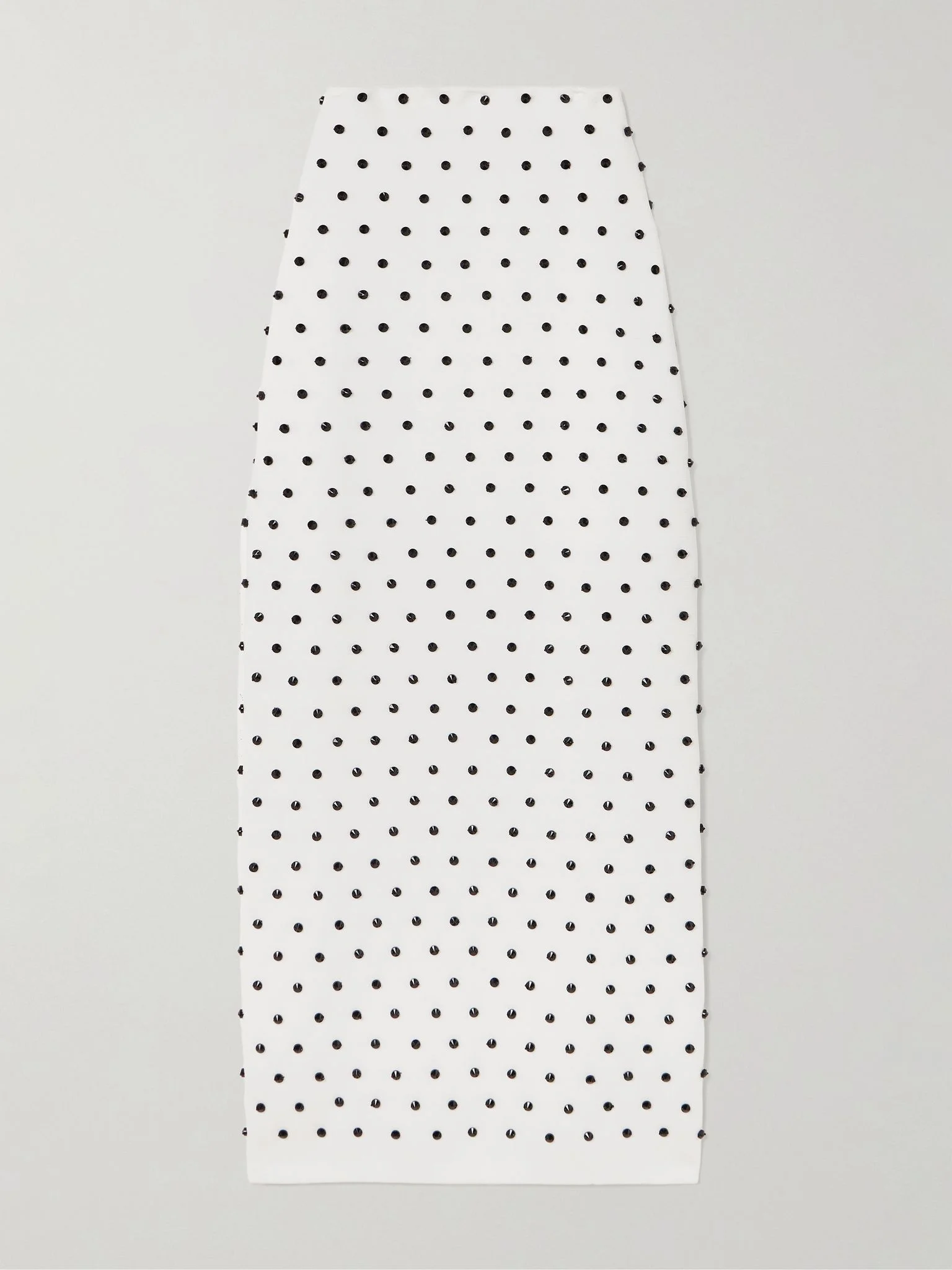 Crystal-embellished knitted midi skirt White - 1