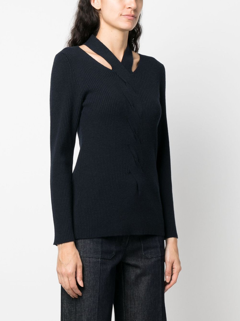 cut-out cable-knit detail jumper 3