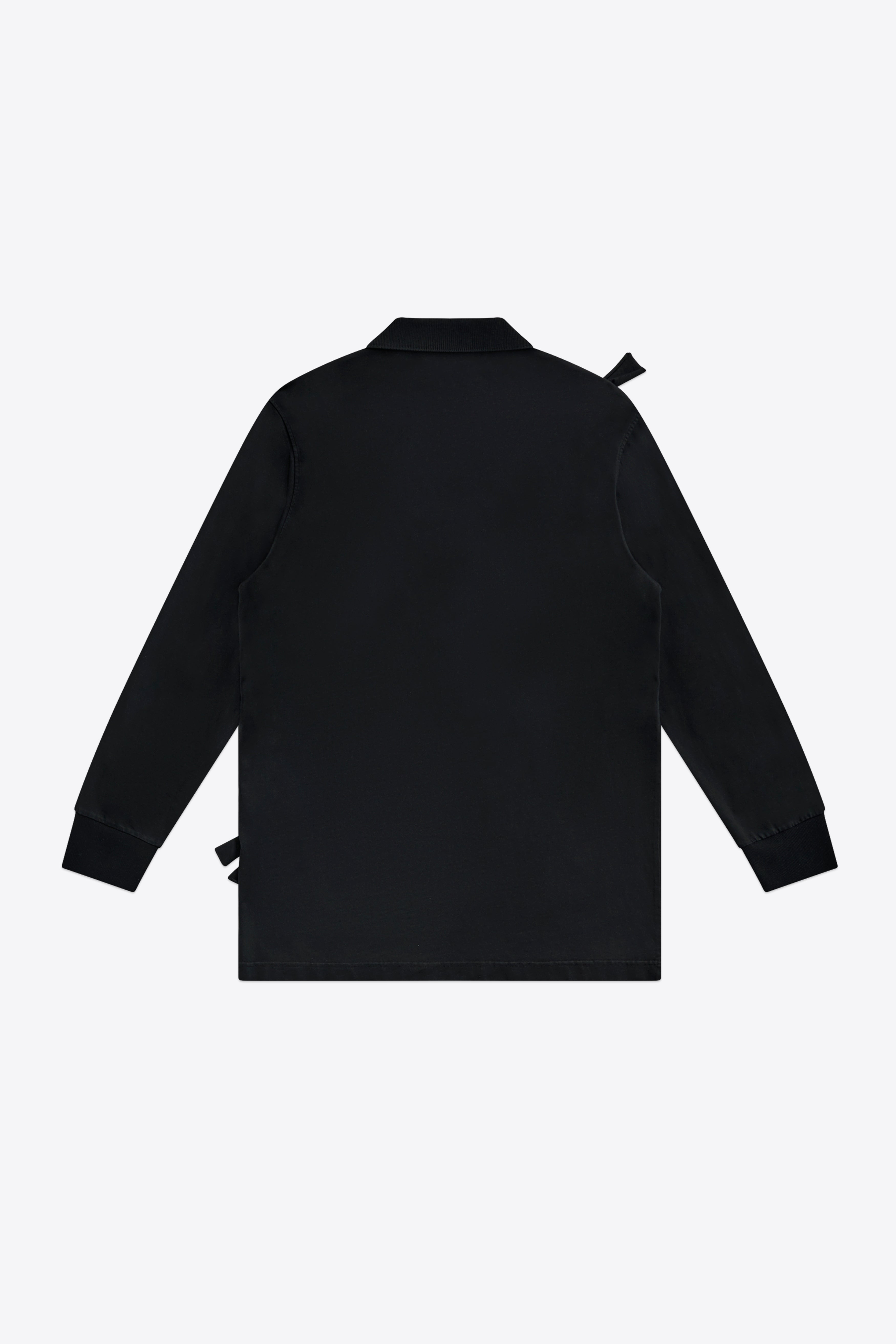 ALLOVER CRYSTAL EMBELLISHED BOW LONG SLEEVE POLO - 2