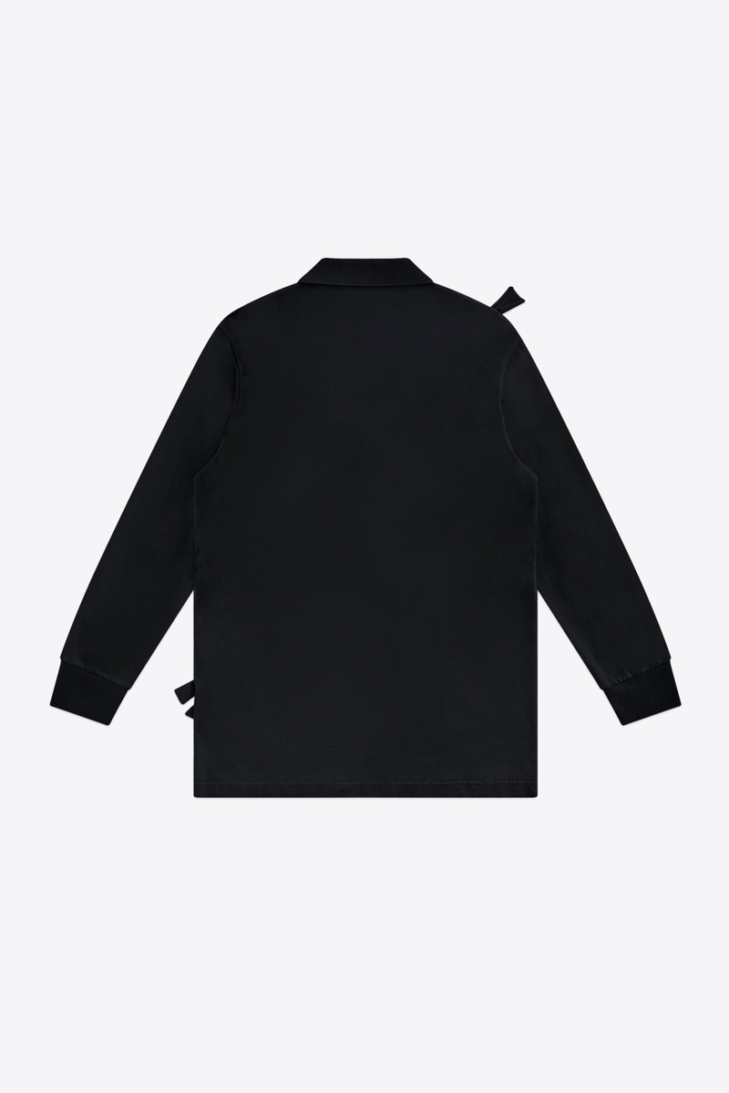 AREA ALLOVER CRYSTAL EMBELLISHED BOW LONG SLEEVE POLO outlook