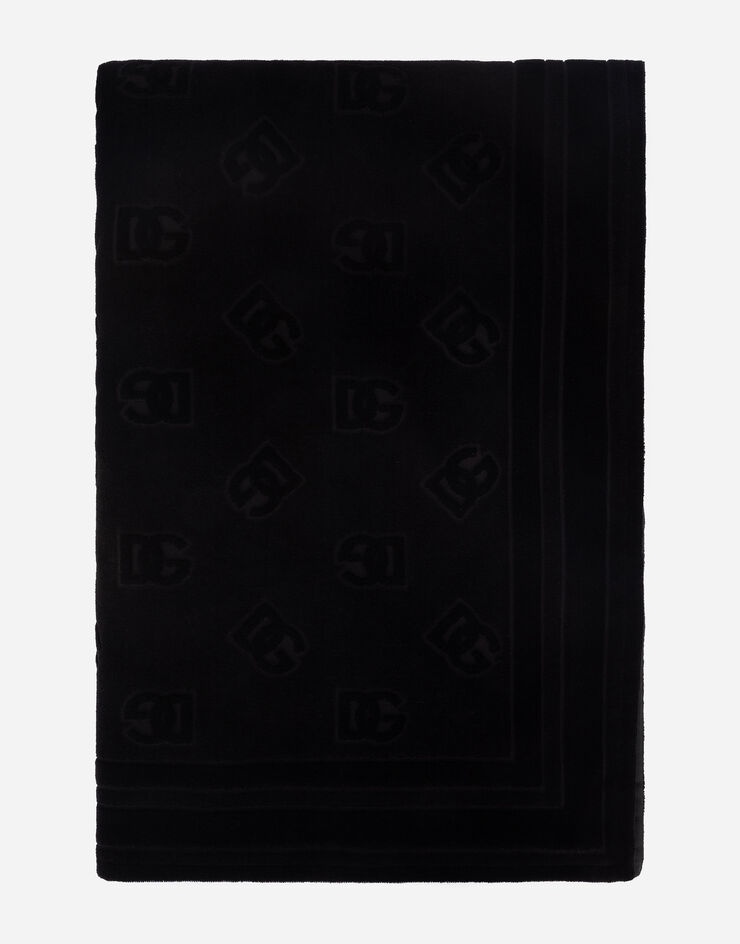 Cotton jacquard beach towel with DG Monogram - 1