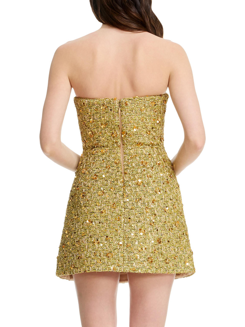 Women's Scottie Sequin Tweed Minidress - Gold Multi 5