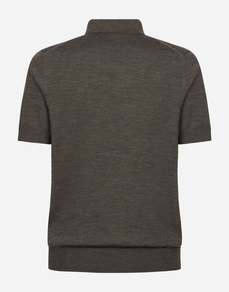 Dolce & Gabbana Wool polo-shirt with branded tag outlook