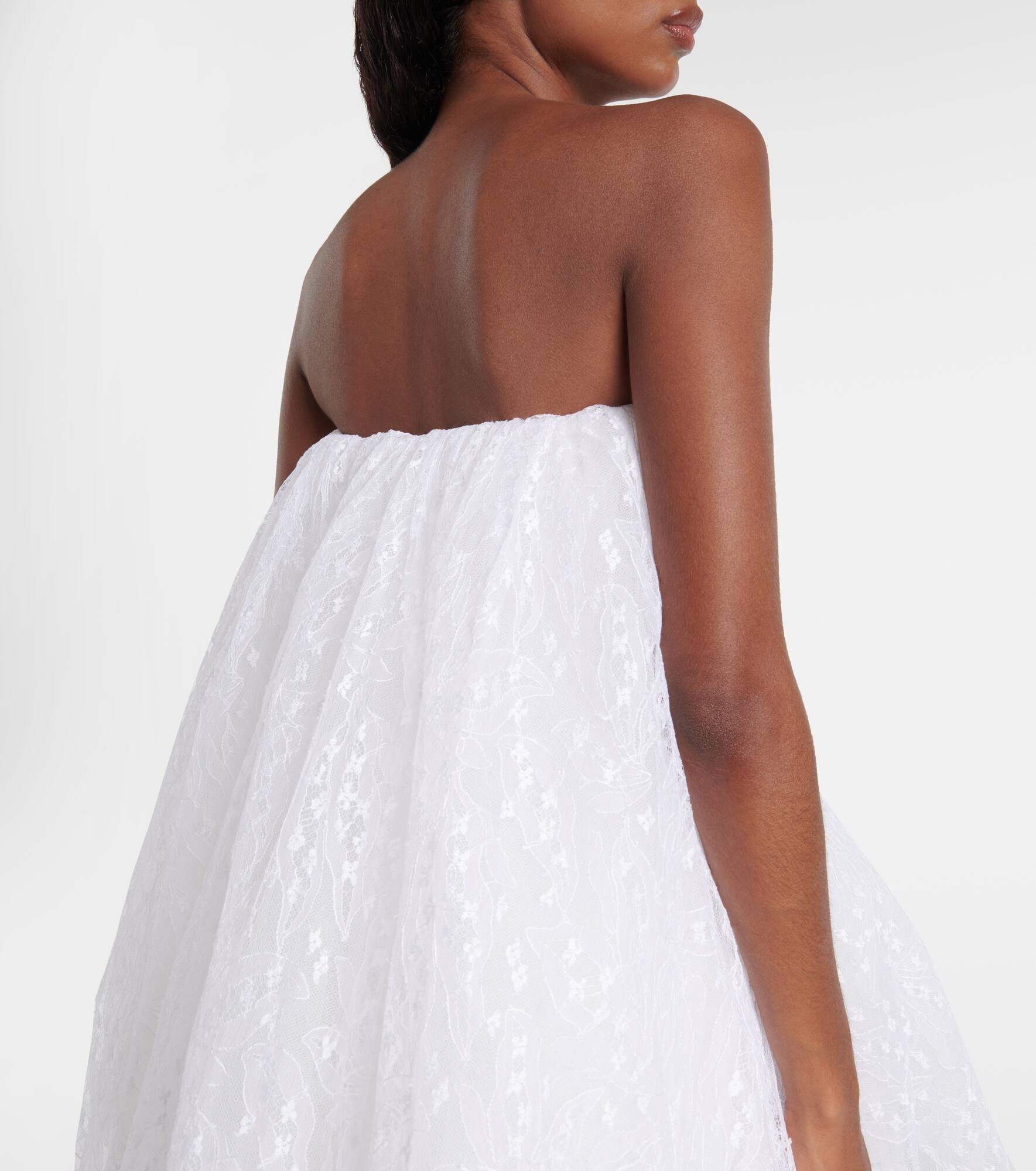 Caped lace bustier dress - 5