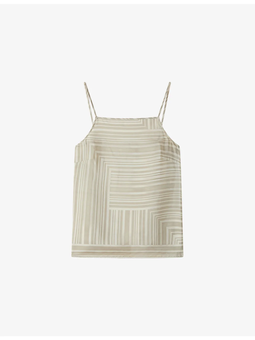 Stace Grid-Print Silk Top - 1