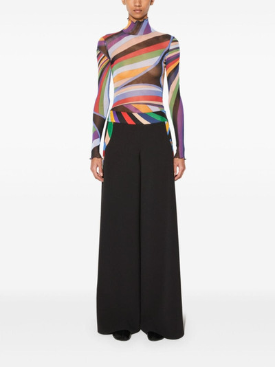 PUCCI Iride-print trim palazzo trousers outlook