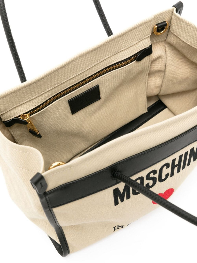 logo-embroidered canvas tote bag 5