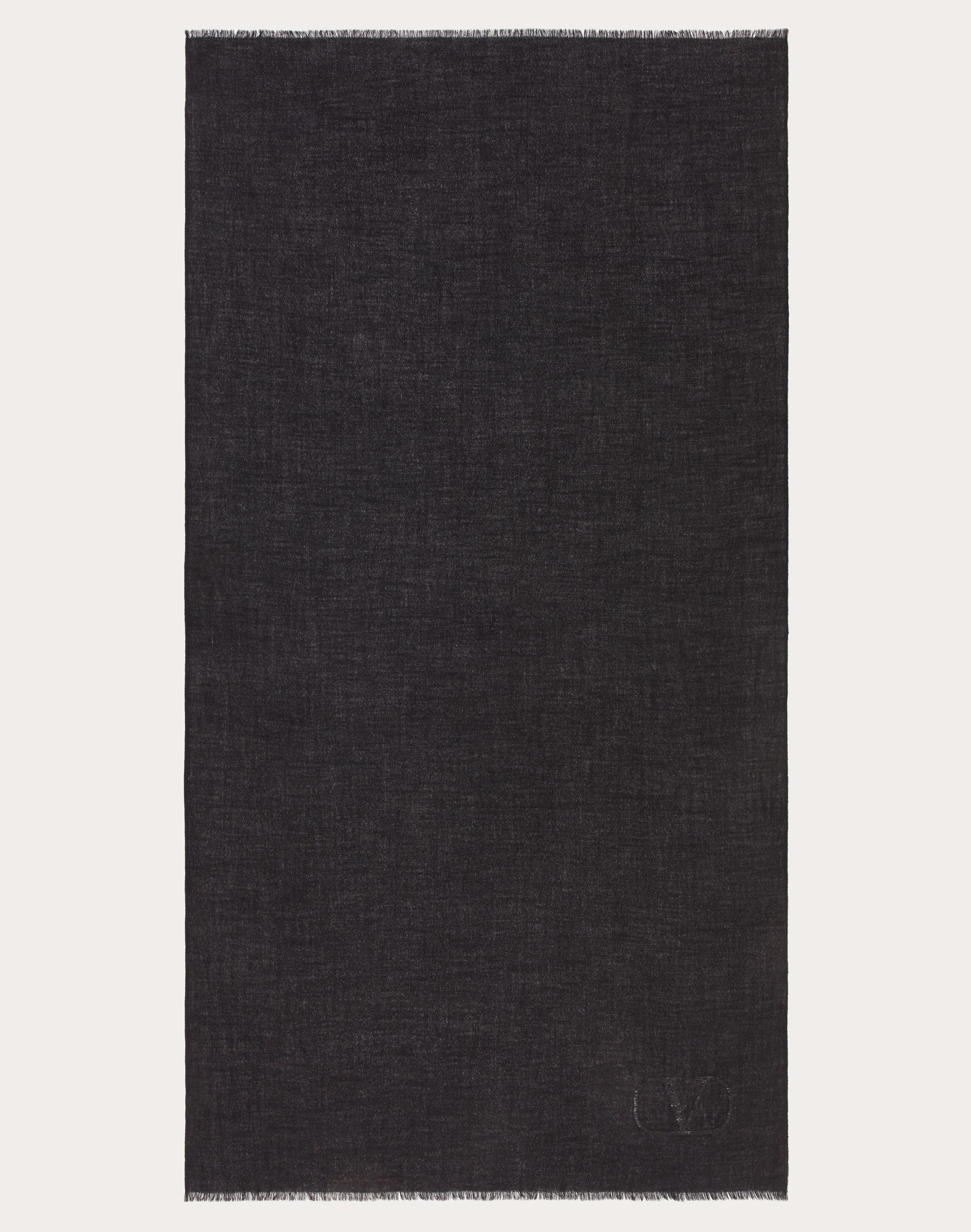 VLOGO SIGNATURE CASHMERE AND SILK SHAWL WITH LUREX LOGO - 3
