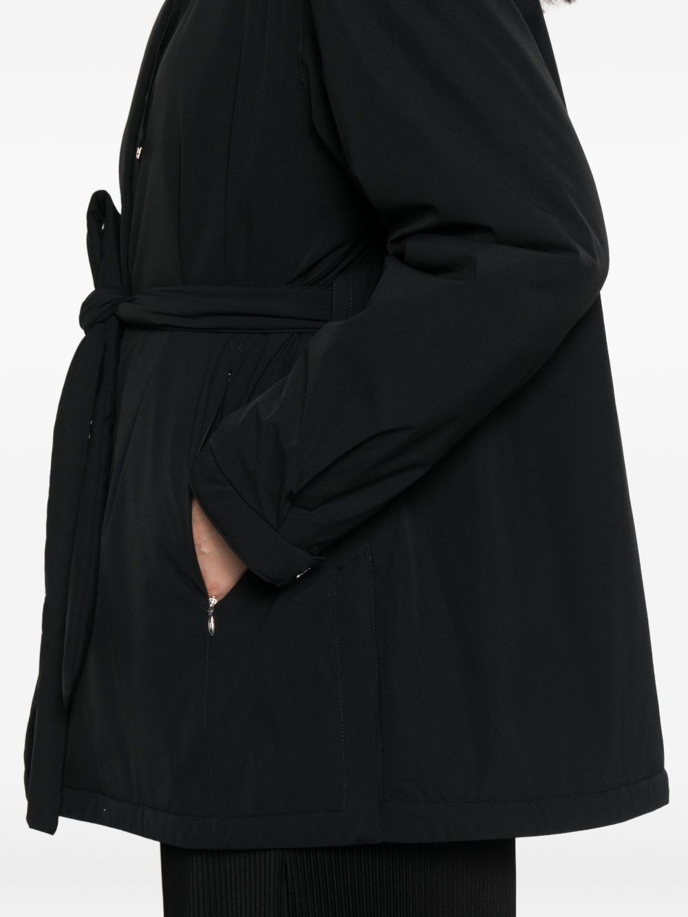 hooded belted jacket - 5