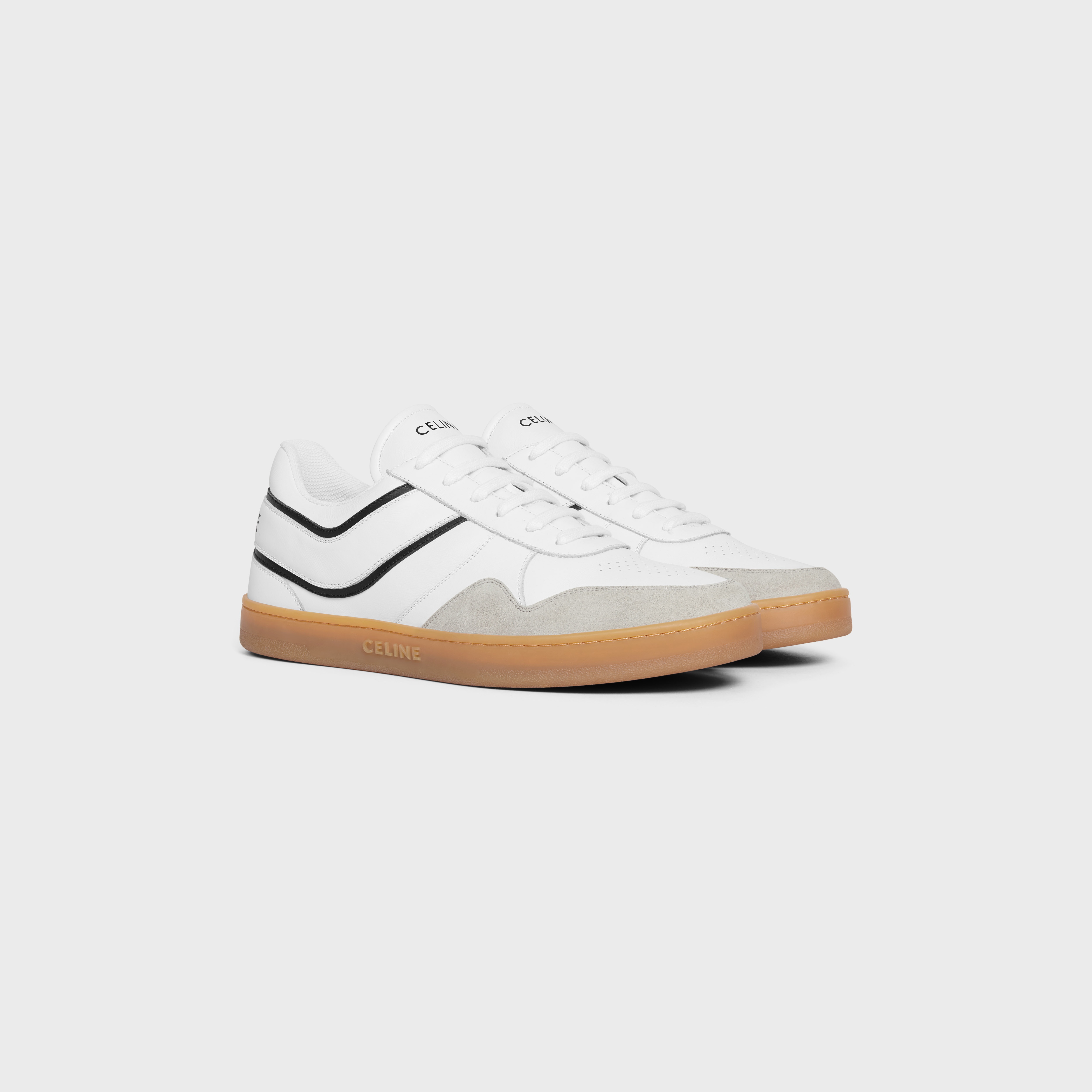 CELINE TRAINER LOW LACE-UP SNEAKER in SUEDE CALFSKIN AND CALFSKIN - 2