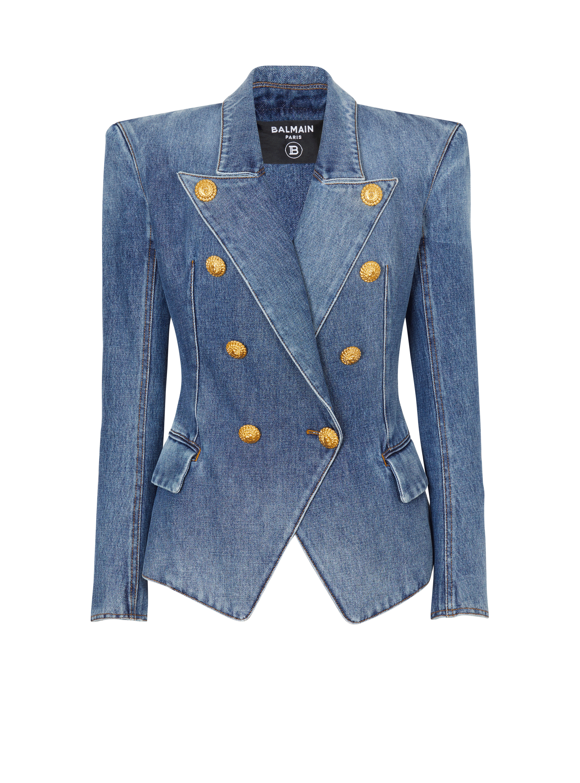 8-button denim jacket - 1