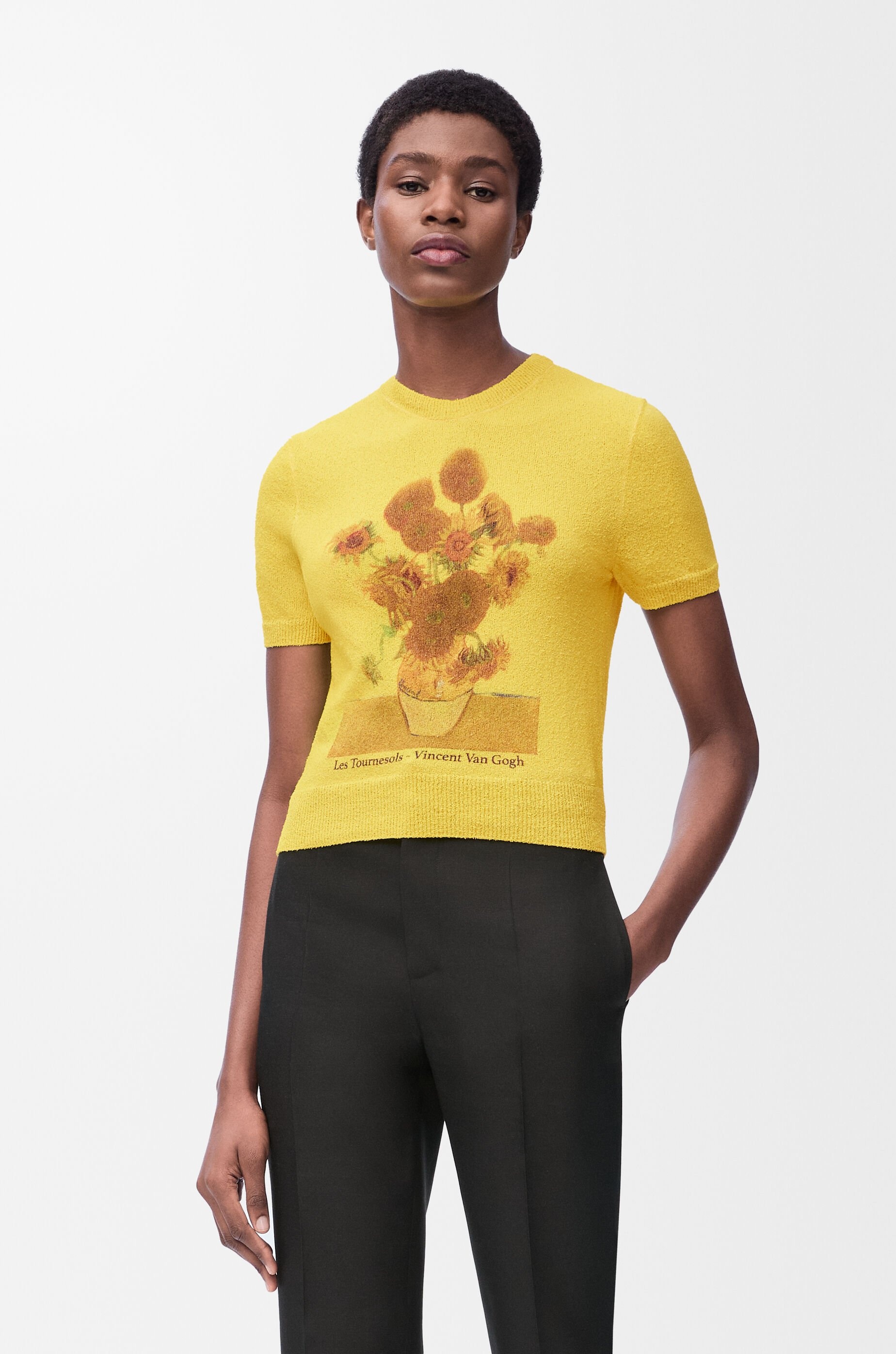 Short sleeve sweater in cotton blend - 3