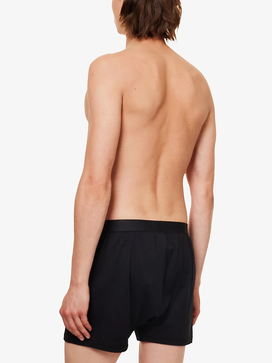 Superfine branded-waistband mid-rise cotton boxer shorts - 3