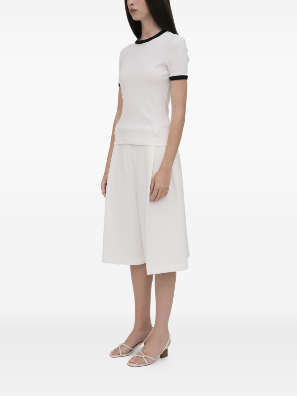 contrasting-trim short-sleeve T-shirt - 3