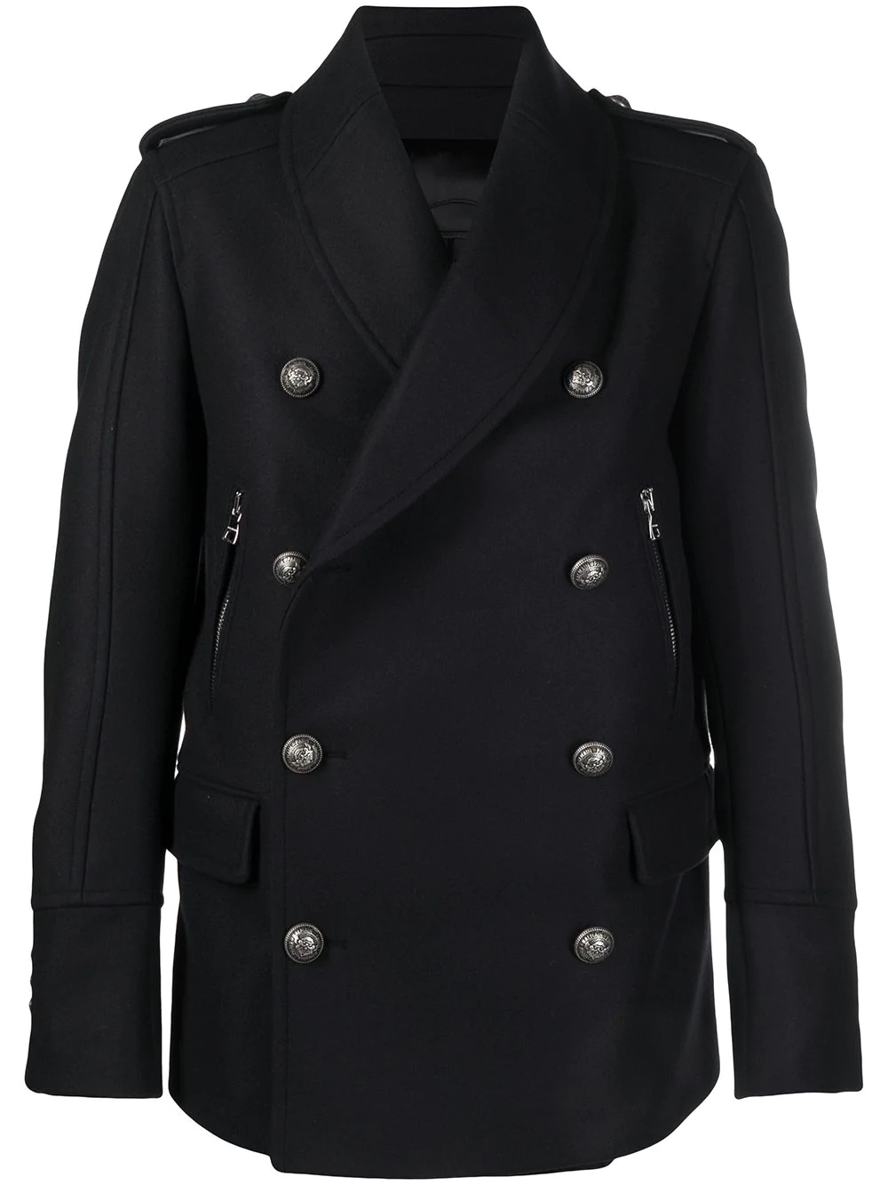 shawl wool pea coat - 1