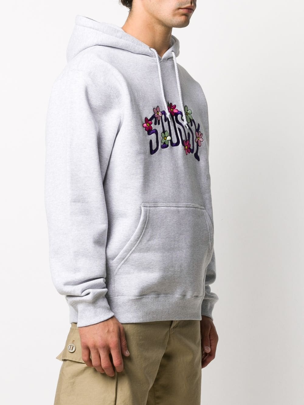 floral logo print hoodie - 3