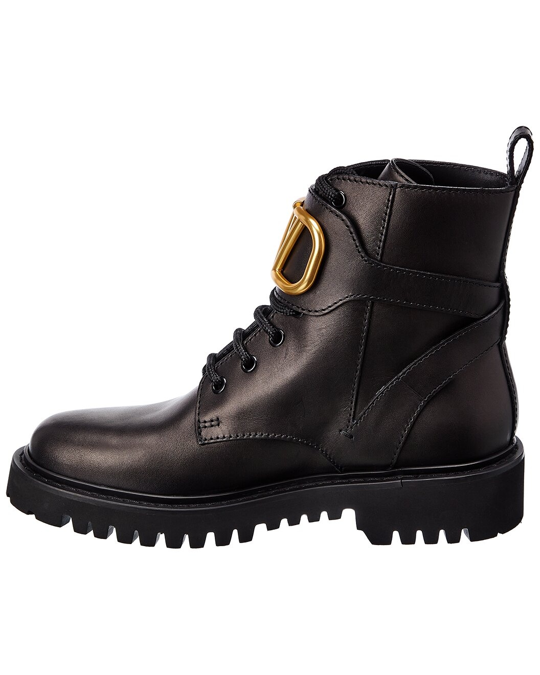 Valentino VLogo 35 Leather Combat Boot - 2